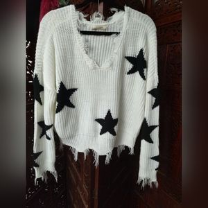 Woman's frayed sweater shirt sx Xl